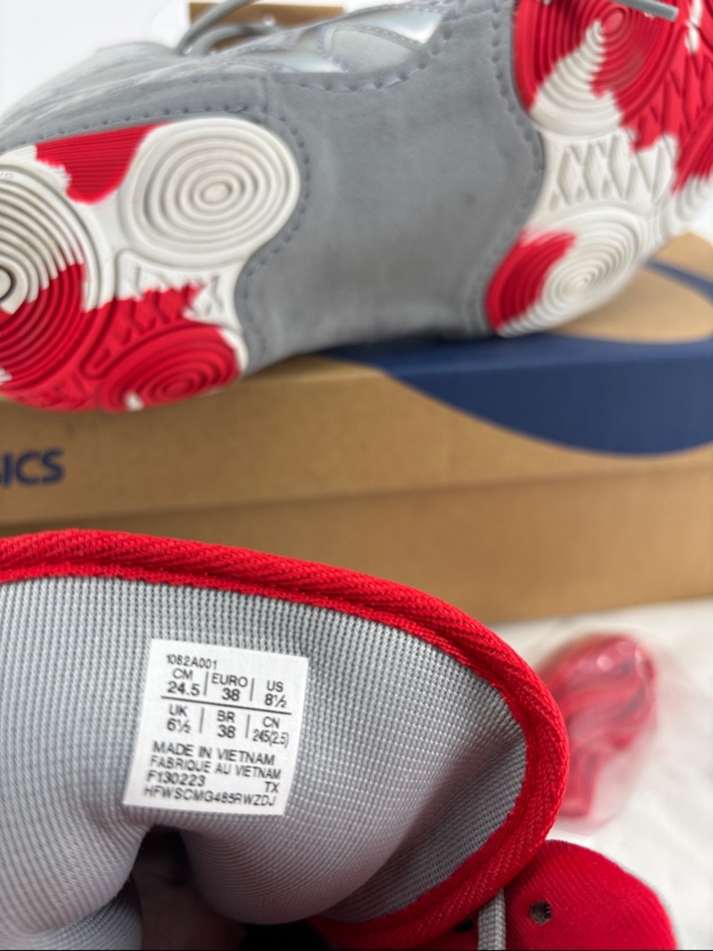 ASICS MATBLAZER Piedmont Ortholite  grey /classic red lace up shoes 8.5 NWT - Picture 12 of 15